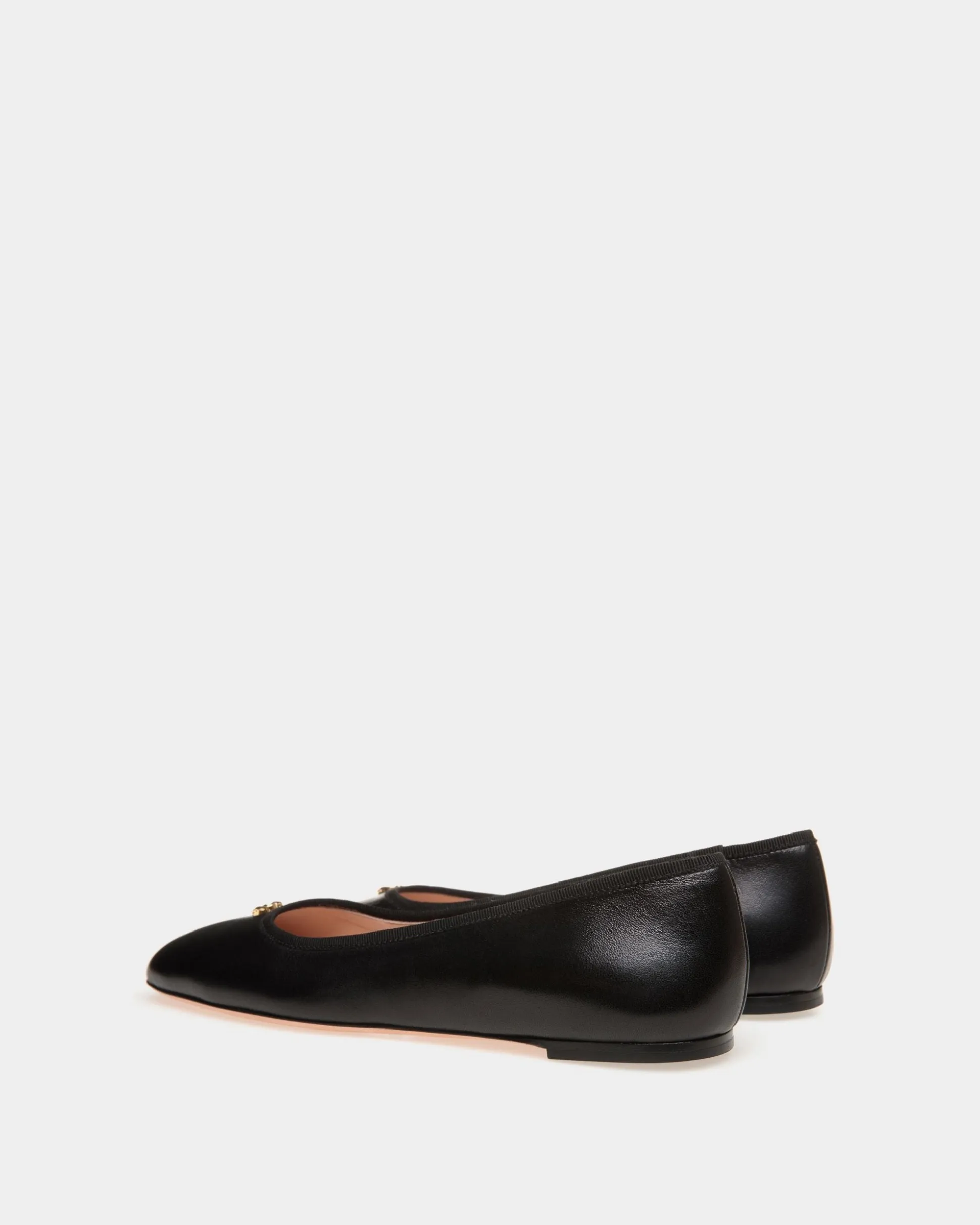 Ballyrina Flat In Black Nappa Leather