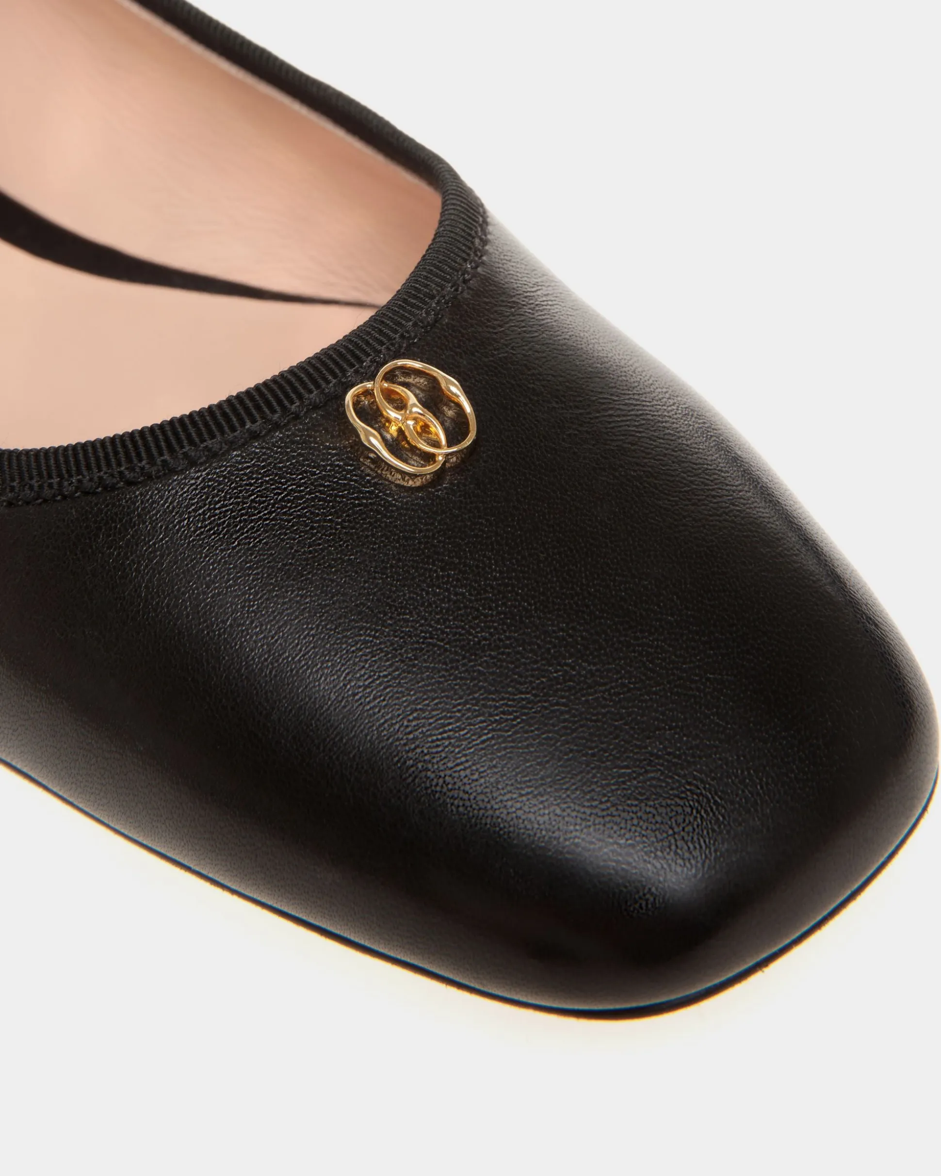 Ballyrina Flat In Black Nappa Leather