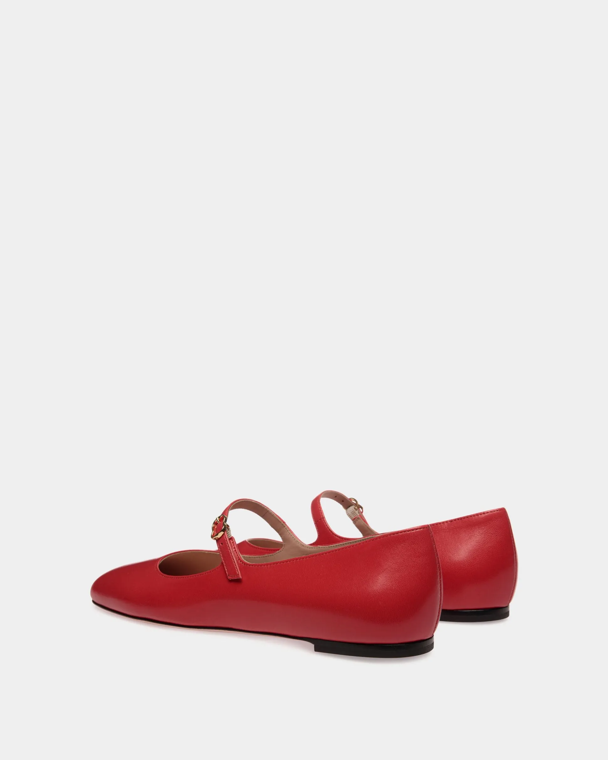 Ballyrina Flat In Candy Red Leather