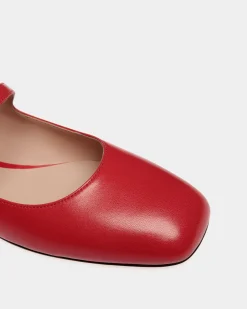 Ballyrina Flat In Candy Red Leather