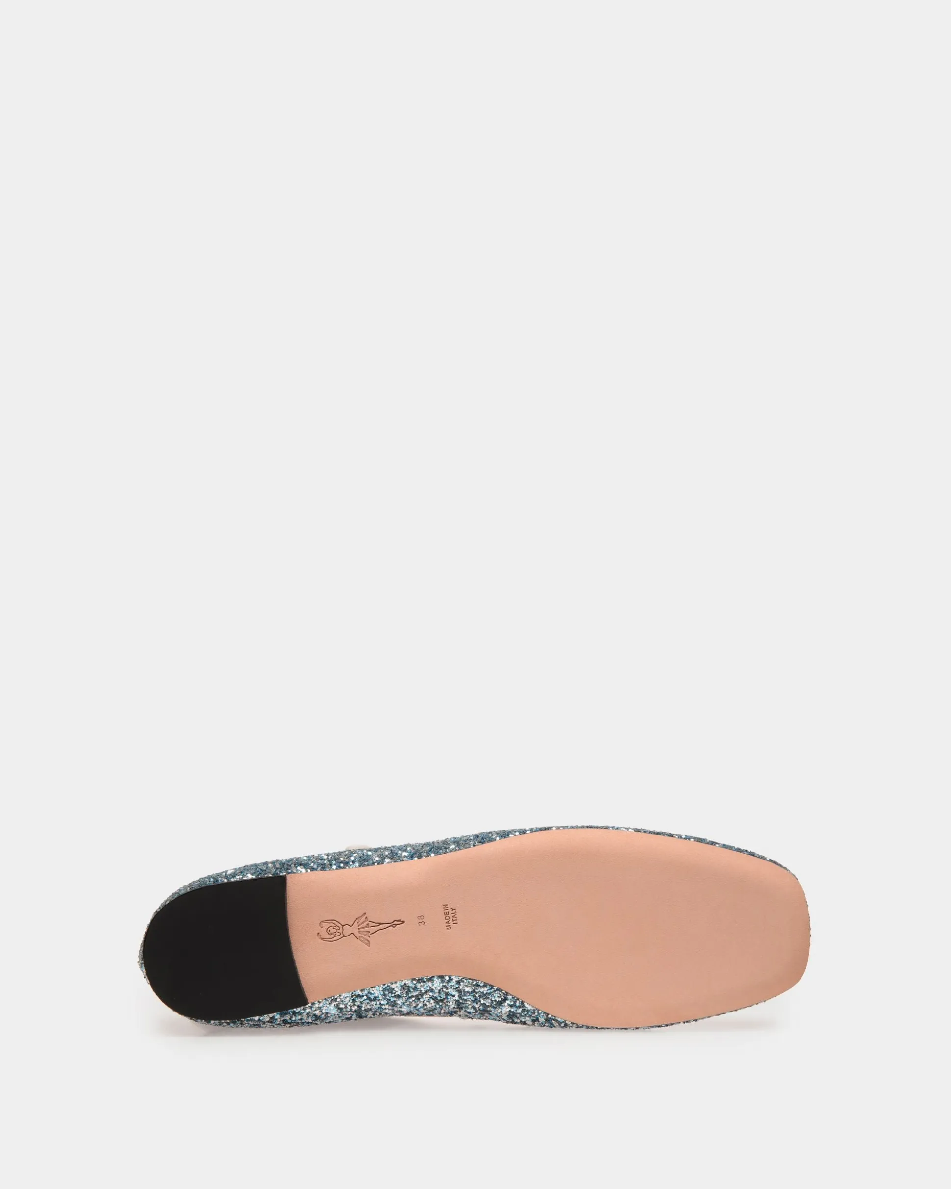 Ballyrina Flat In Light Blue Glitter