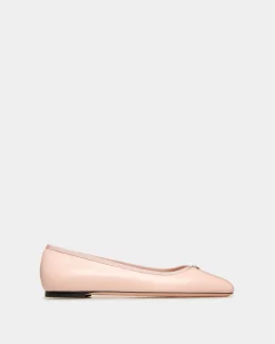 Ballyrina Flat In Light Pink Nappa Leather