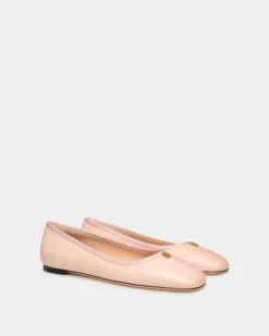 Ballyrina Flat In Light Pink Nappa Leather