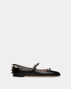 Ballyrina Mary-Jane Flat In Black Leather