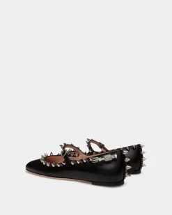Ballyrina Mary-Jane Flat In Black Leather