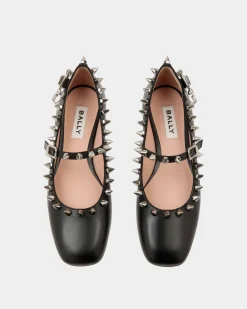 Ballyrina Mary-Jane Flat In Black Leather