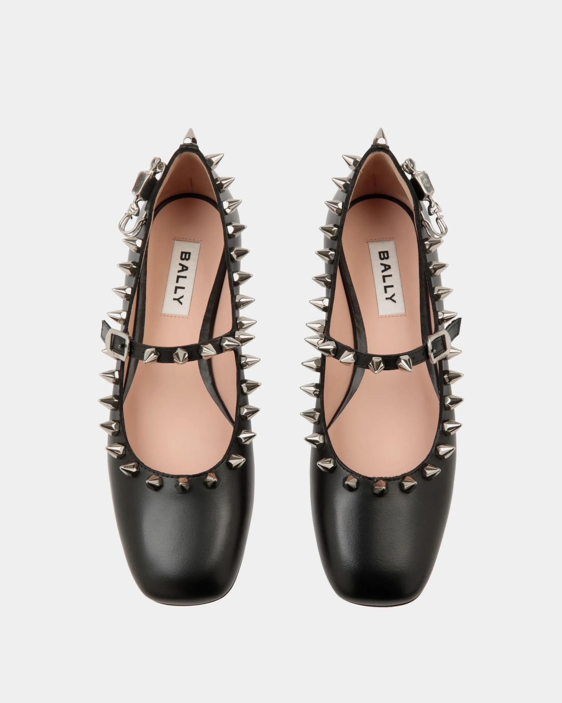 Ballyrina Mary-Jane Flat In Black Leather