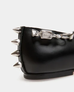 Ballyrina Mary-Jane Flat In Black Leather