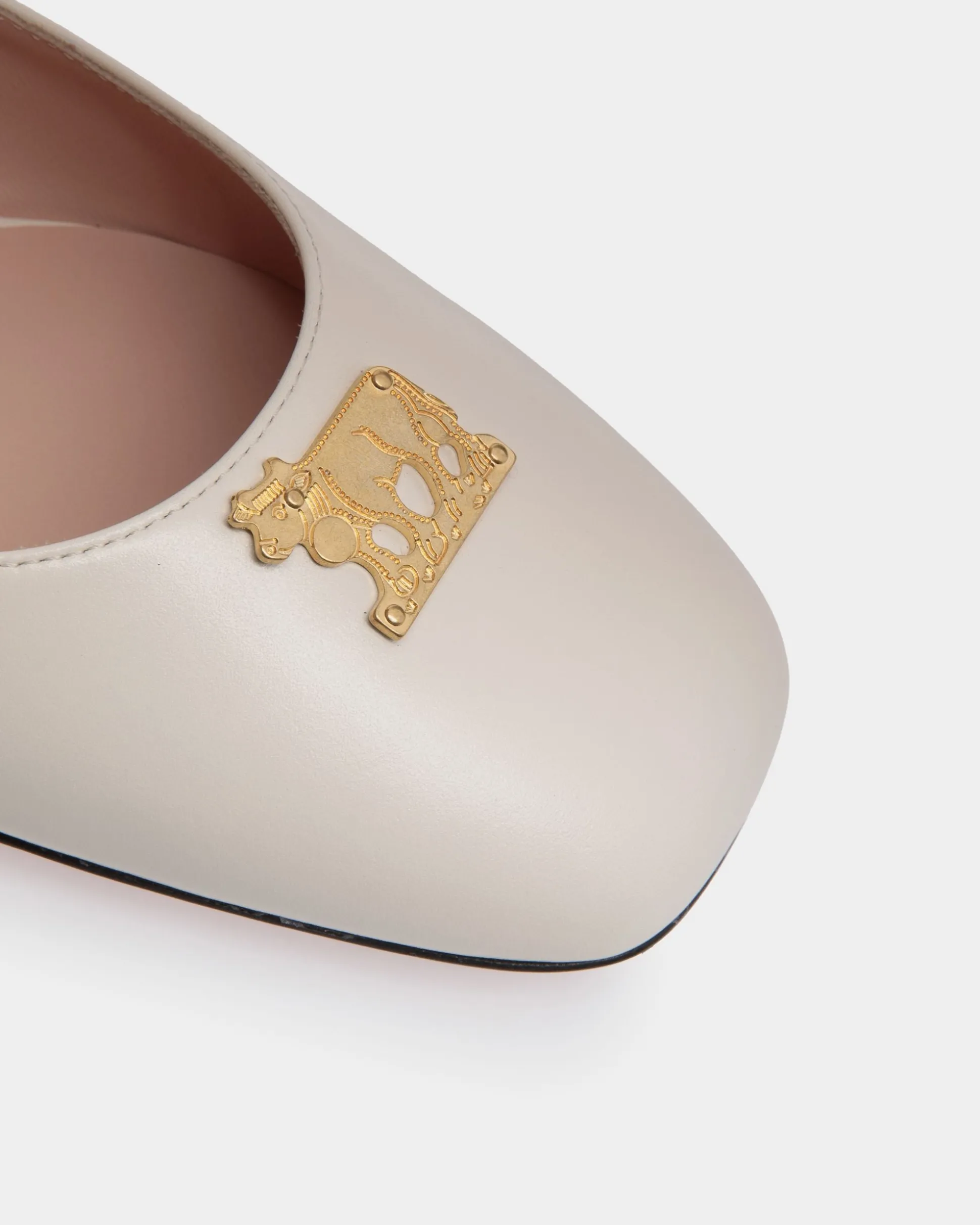 Ballyrina Mary-Jane Flat In White Leather