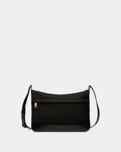 Bar Crossbody Bag in Black Nylon And Leather