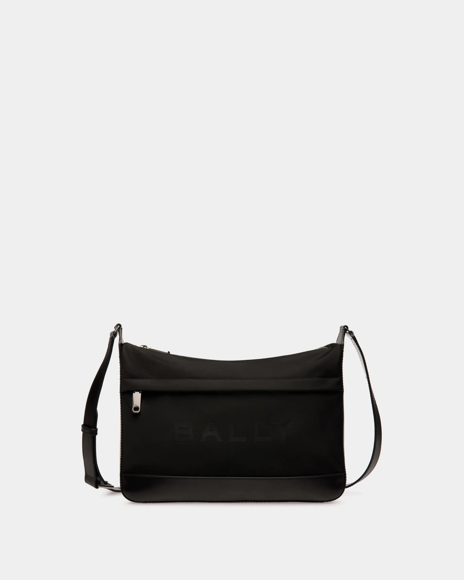 Bar Crossbody Bag in Black Nylon And Leather