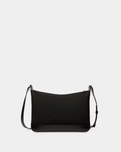 Bar Crossbody Bag in Black Nylon And Leather