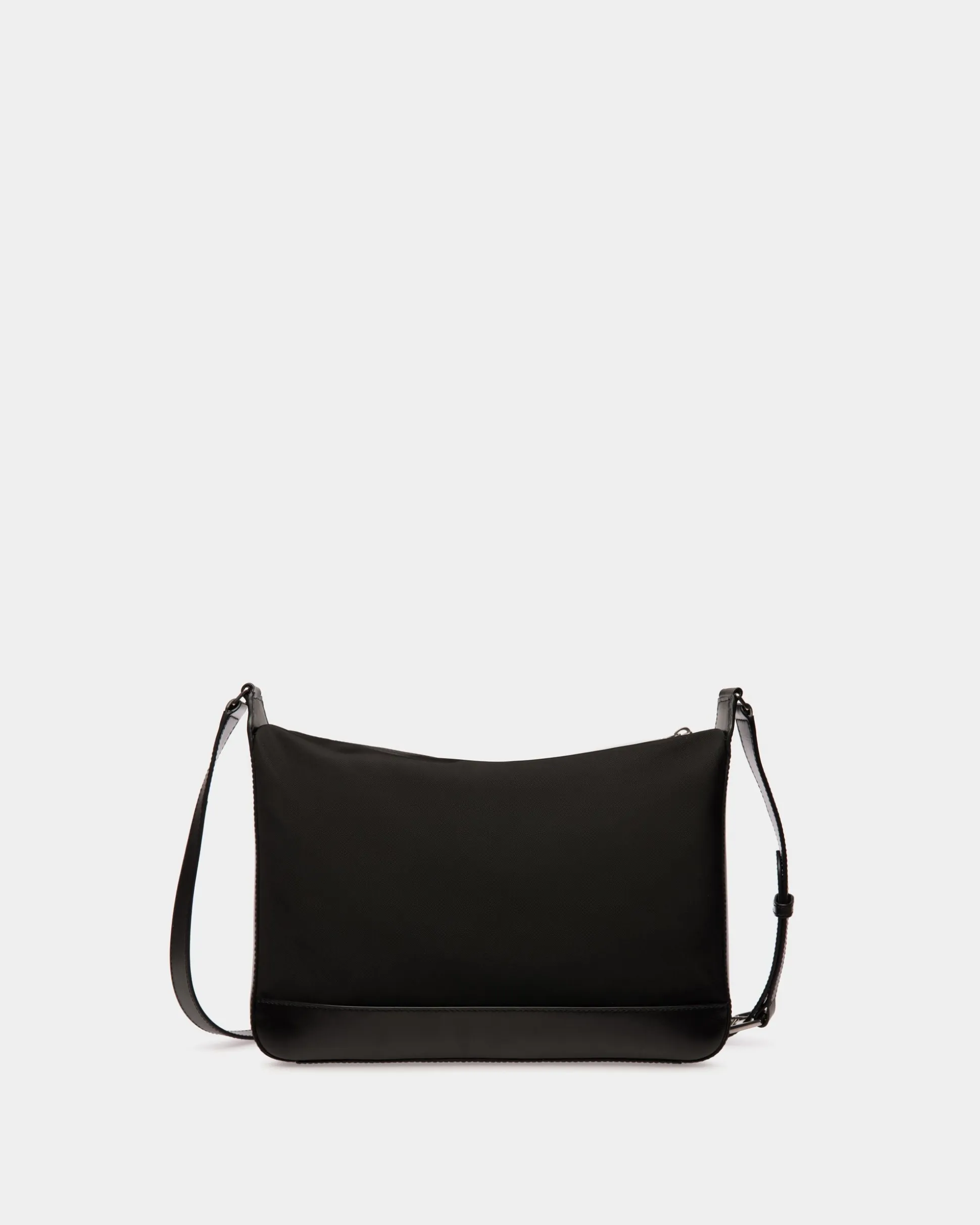 Bar Crossbody Bag in Black Nylon And Leather