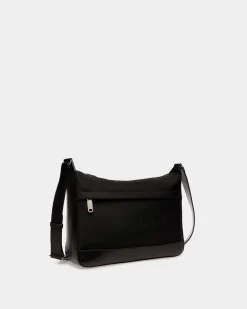 Bar Crossbody Bag in Black Nylon And Leather