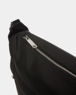 Bar Crossbody Bag in Black Nylon And Leather