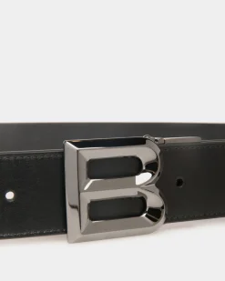 B Bold 35mm Reversible And Adjustable Belt In Black Leather