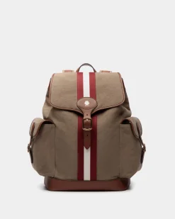 Beckett Backpack In Khaki Cotton Canvas