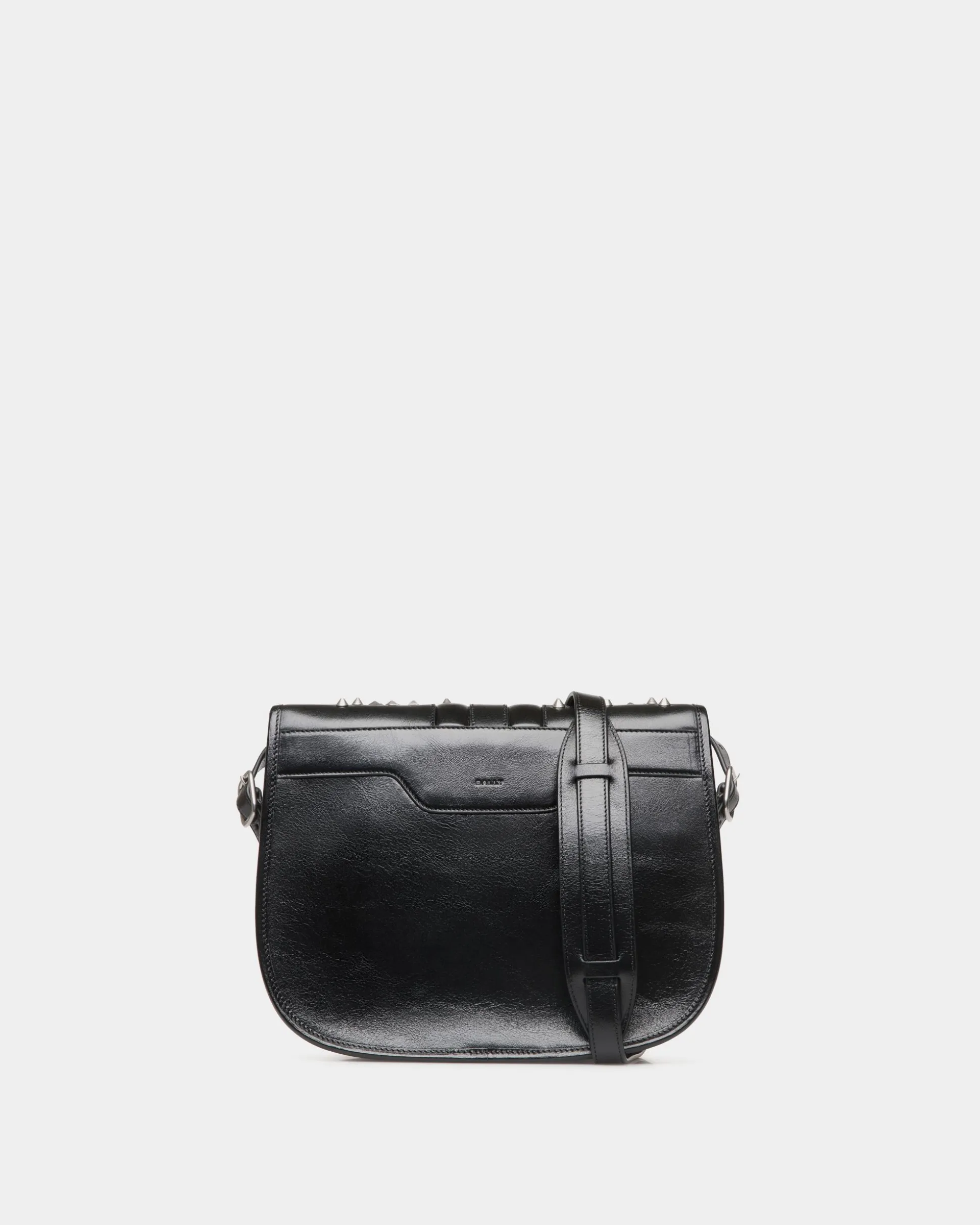 Beckett Crossbody Bag In Black Leather with Studs