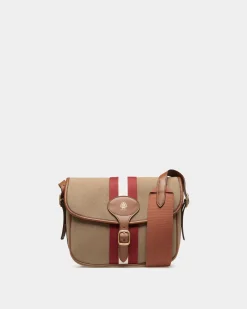 Beckett Crossbody Bag In Khaki Cotton Canvas