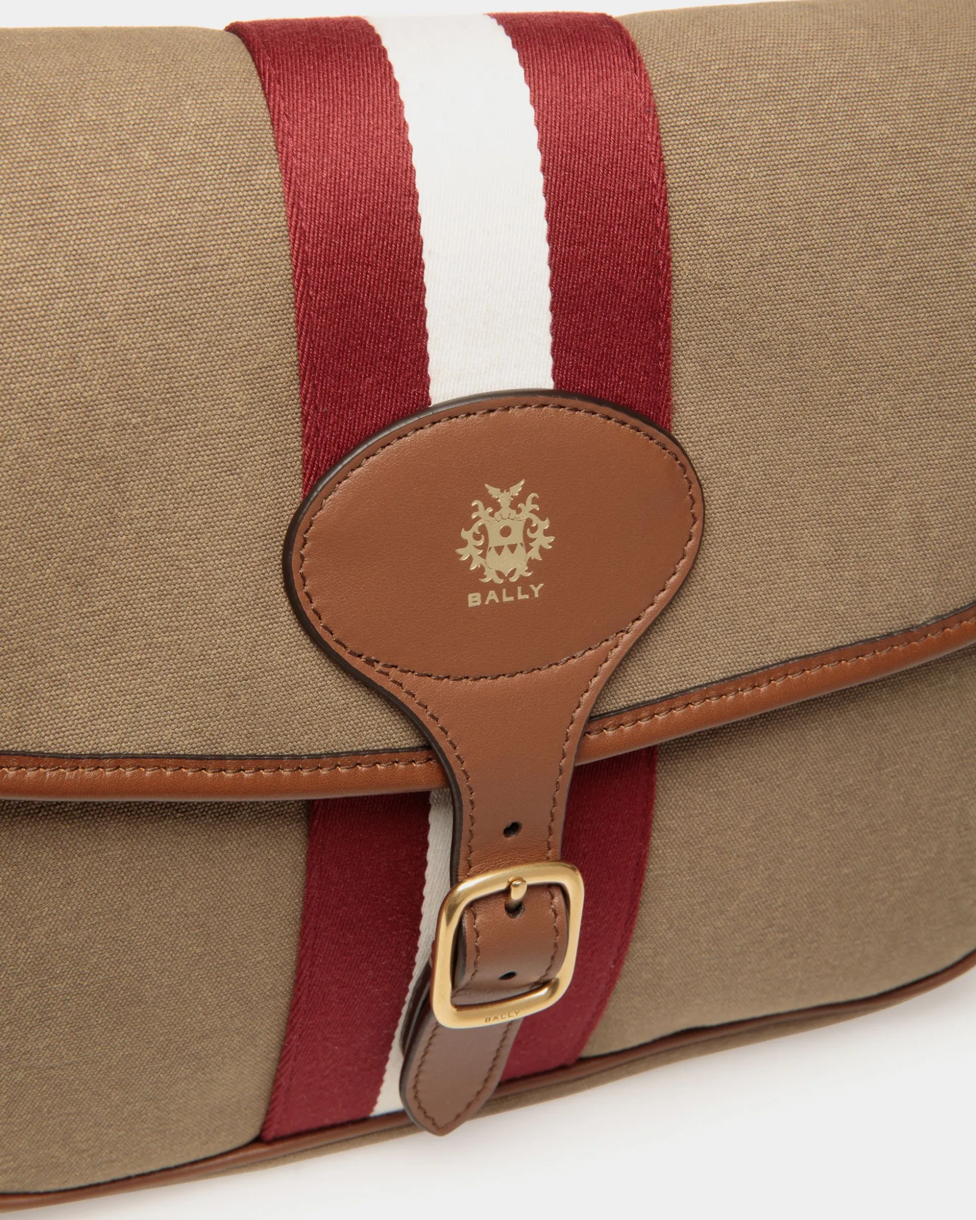 Beckett Crossbody Bag In Khaki Cotton Canvas