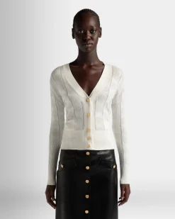 Beige Cardigan in Beige Silk Blend