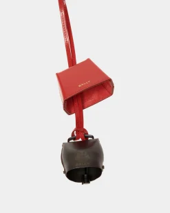 Belle Charm in Candy Red Brushed Leather