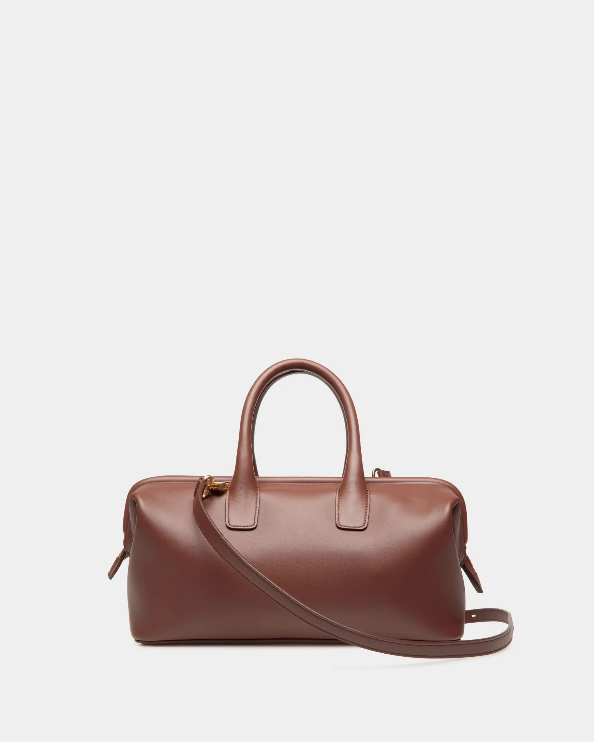 Belle Small Top Handle Bag In Brown Leather