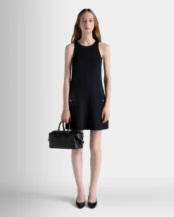 Belle Small Top Handle Bag In Black Leather