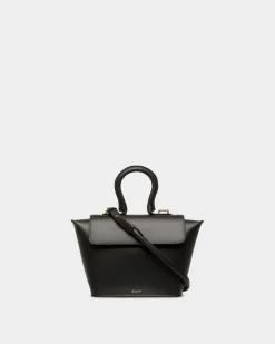 Belle Top Handle Bag in Black Leather