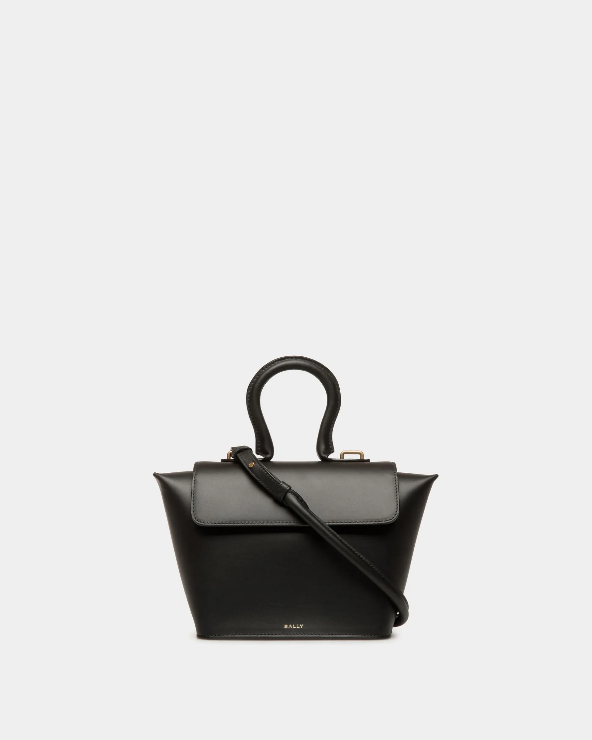 Belle Top Handle Bag in Black Leather
