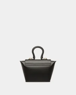 Belle Top Handle Bag in Black Leather