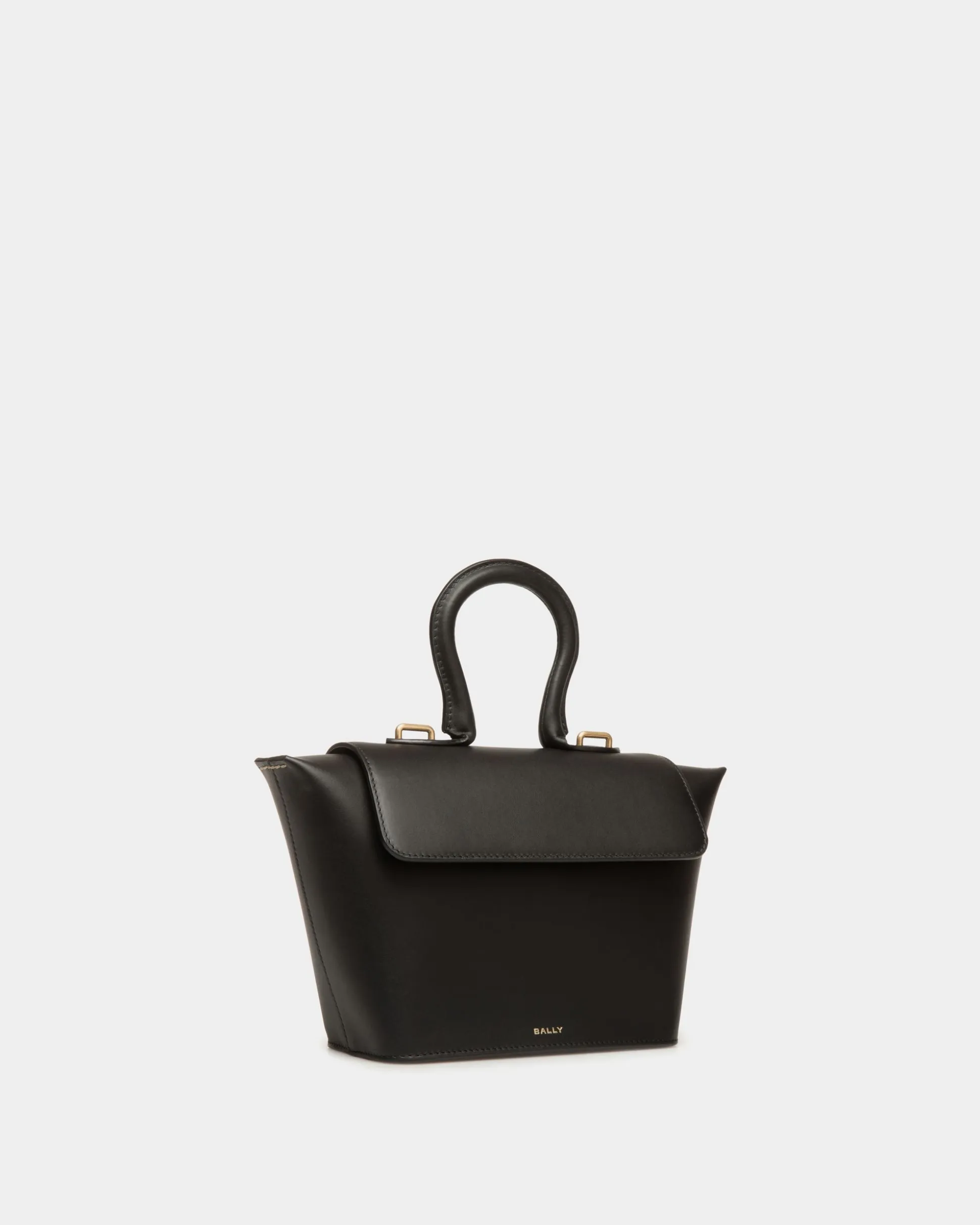 Belle Top Handle Bag in Black Leather
