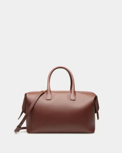 Belle Top Handle Bag In Brown Leather