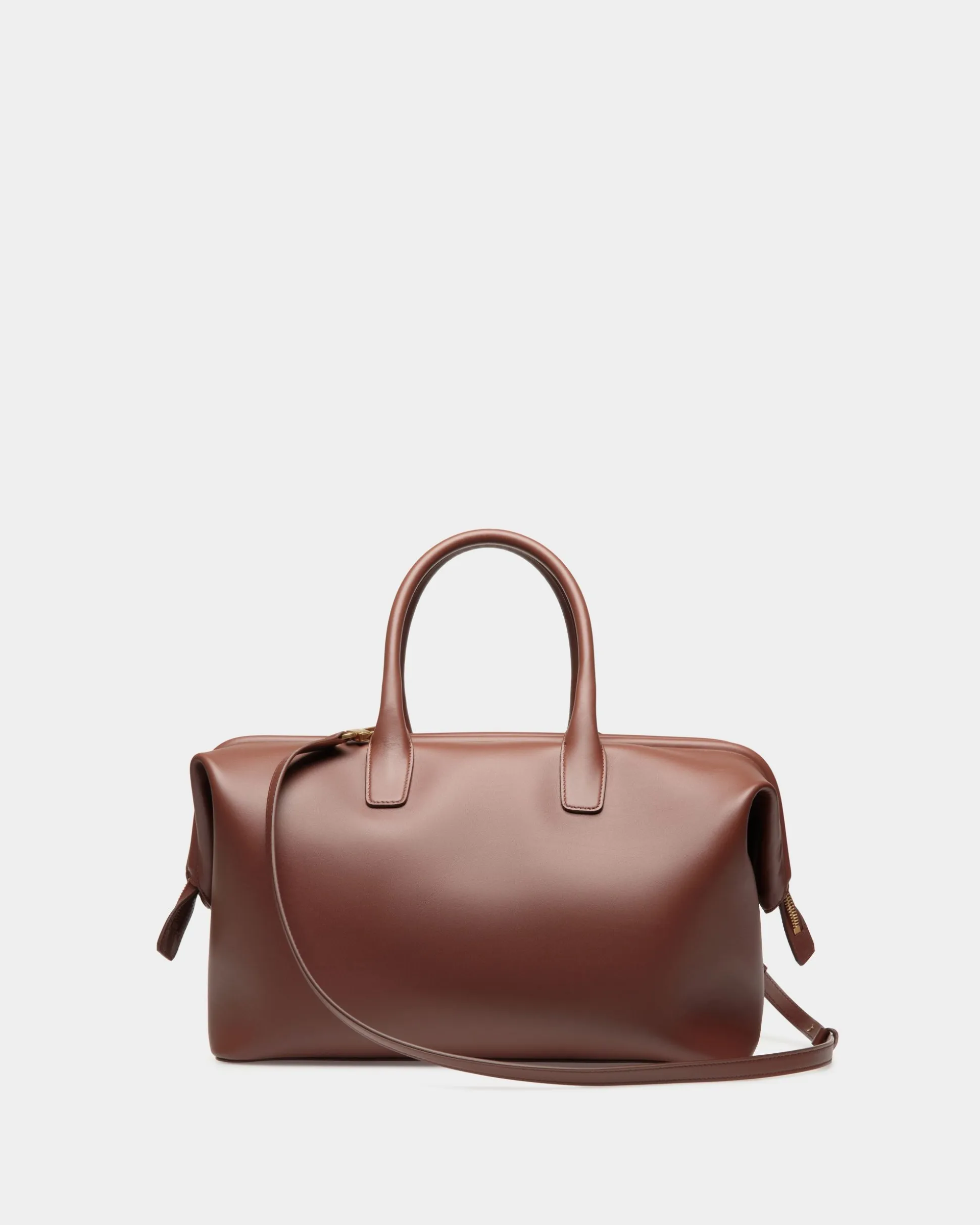 Belle Top Handle Bag In Brown Leather