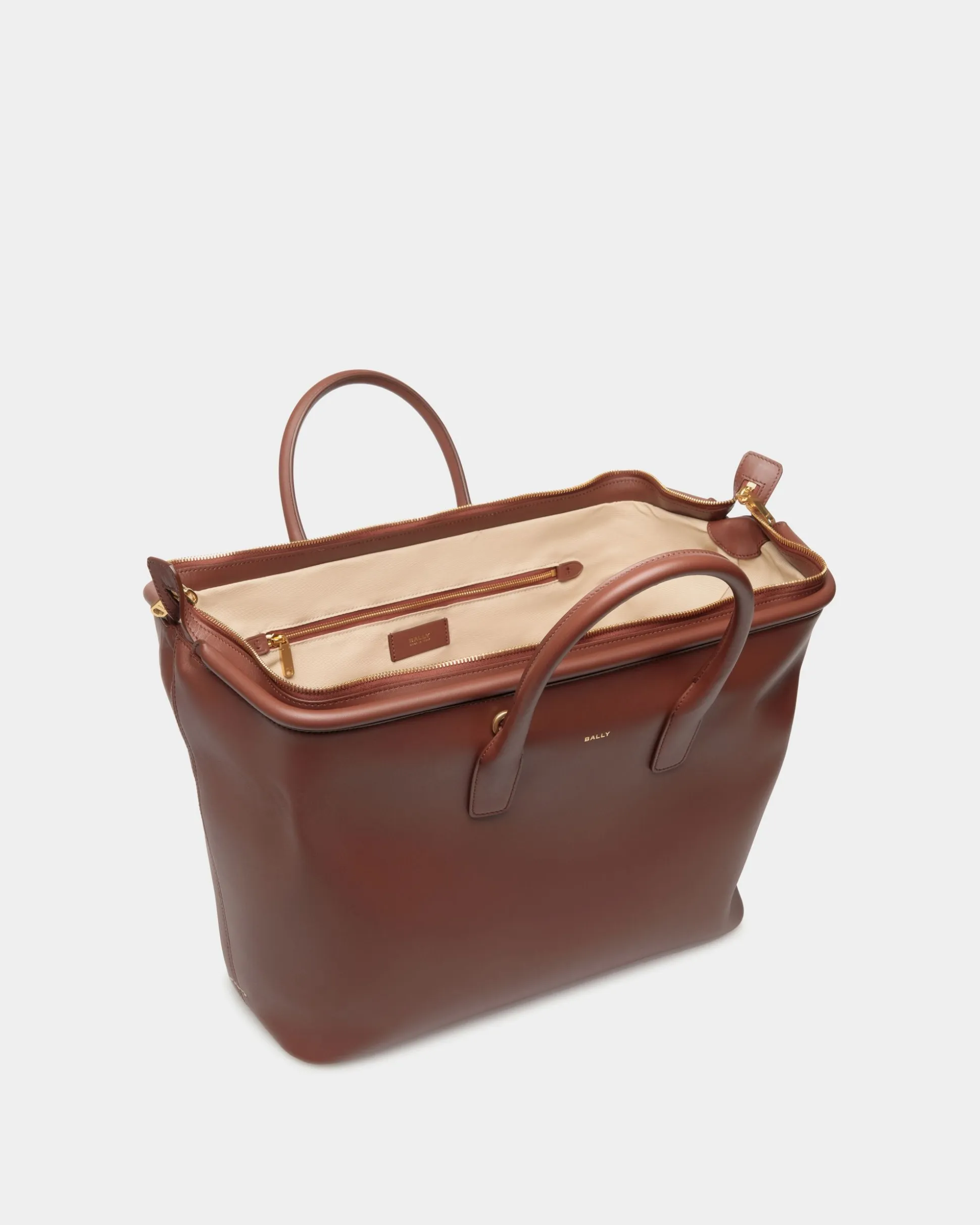 Belle Top Handle Bag In Brown Leather