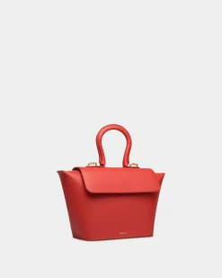 Belle Top Handle Bag in Candy Red Leather
