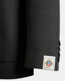 Blazer In Dark Grey Wool Blend