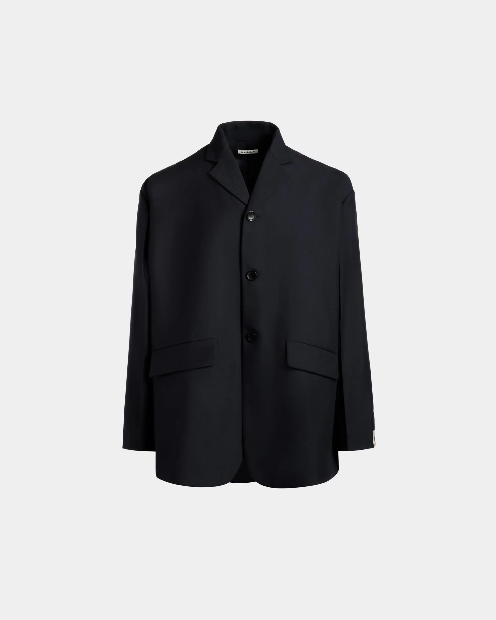 Blazer In Navy Blue Wool Blend