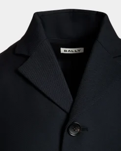 Blazer In Navy Blue Wool Blend
