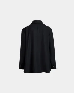 Blazer In Navy Blue Wool Blend
