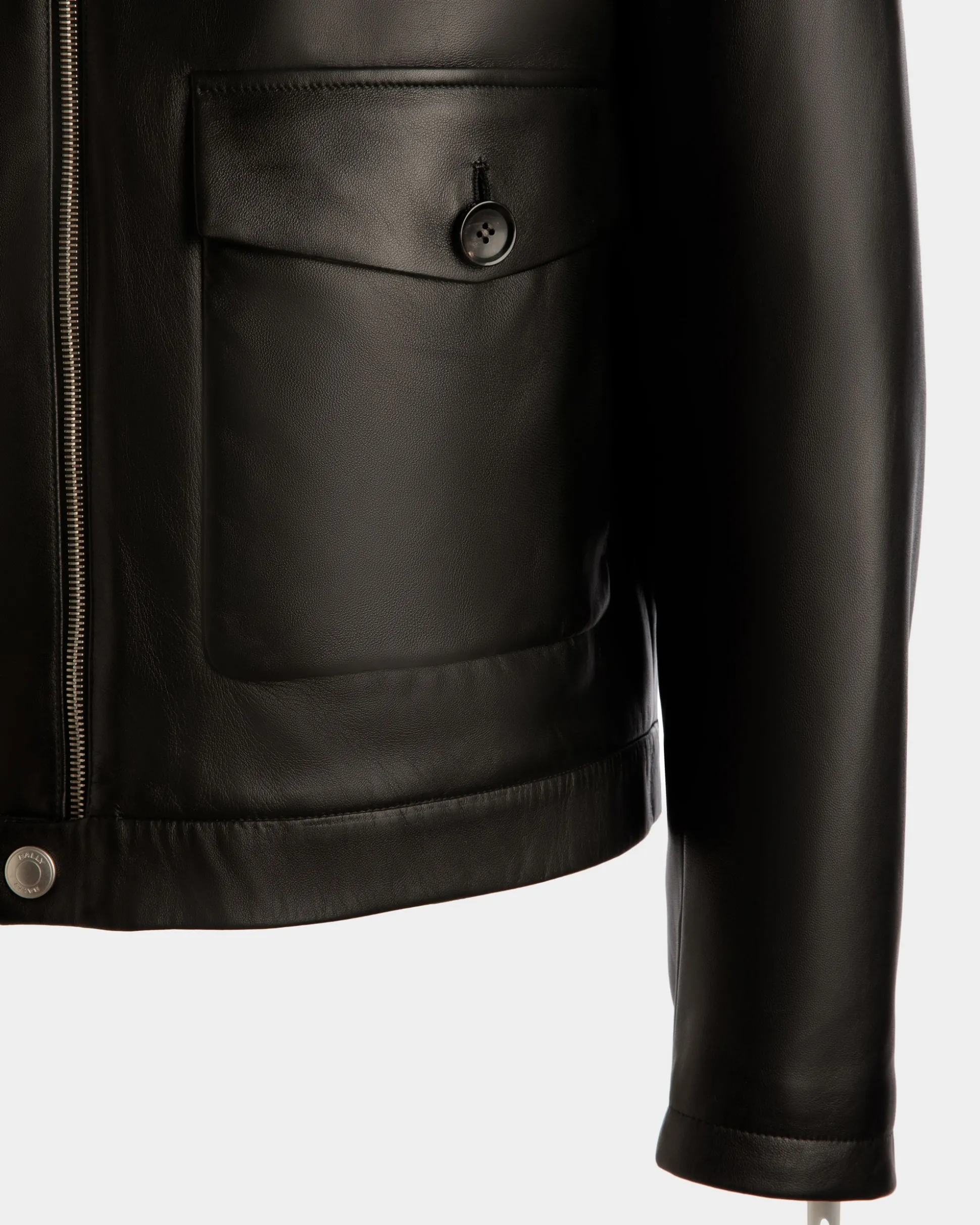 Bomber Jacket In Black Leather