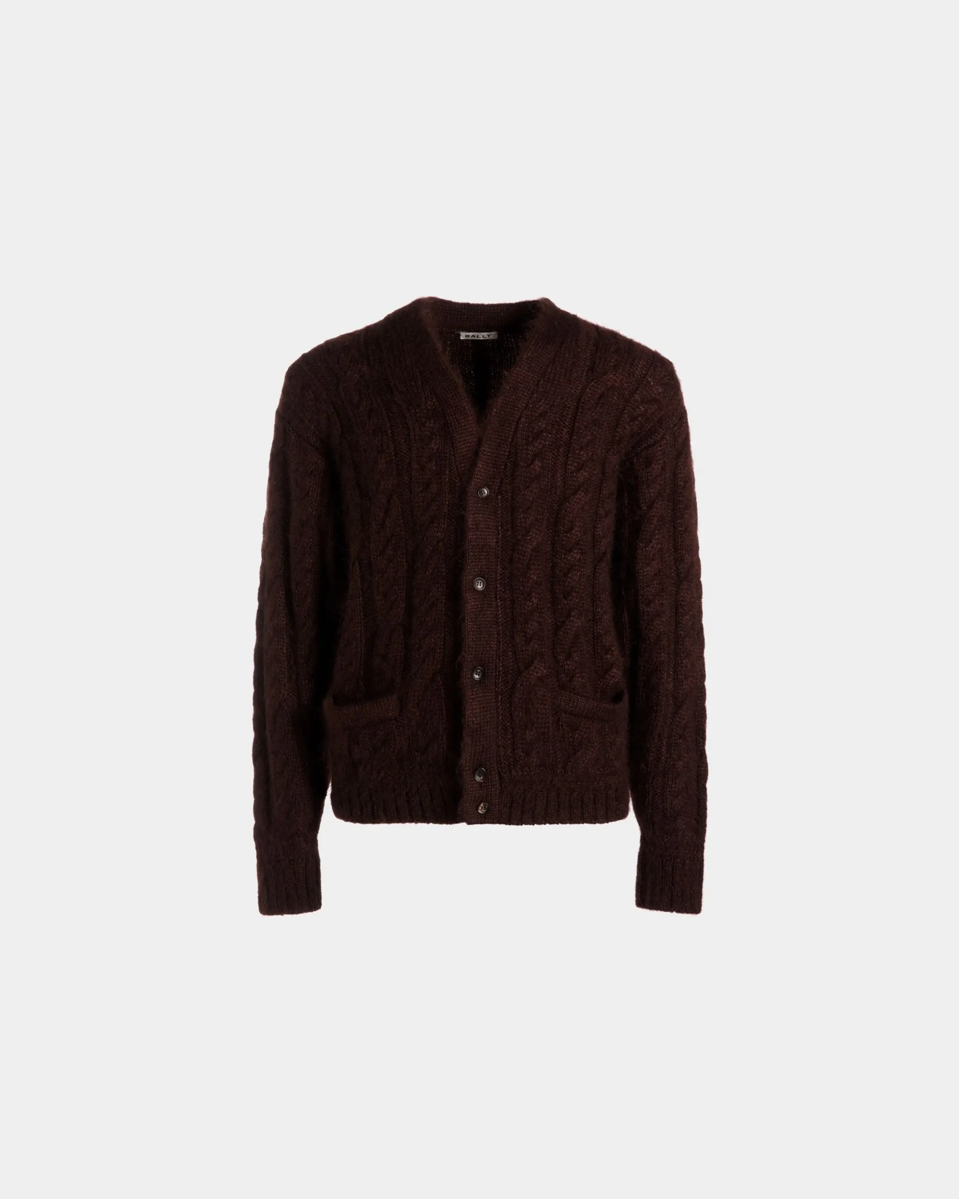 Cardigan in Brown Mohair And Silk
