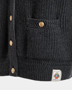 Cardigan In Dark Grey Wool