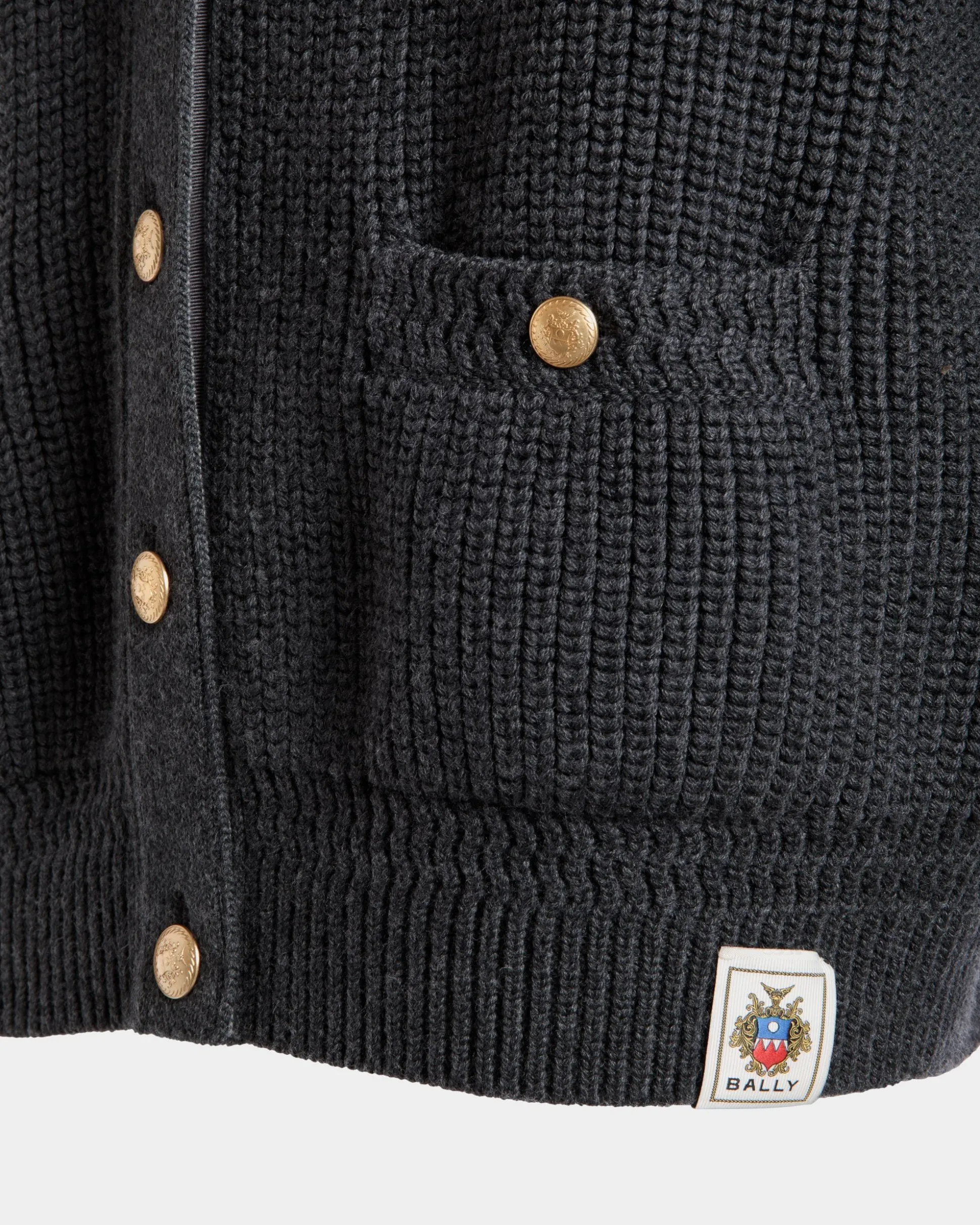 Cardigan In Dark Grey Wool