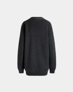 Cardigan In Dark Grey Wool