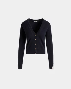 Cardigan In Navy Blue Cashmere