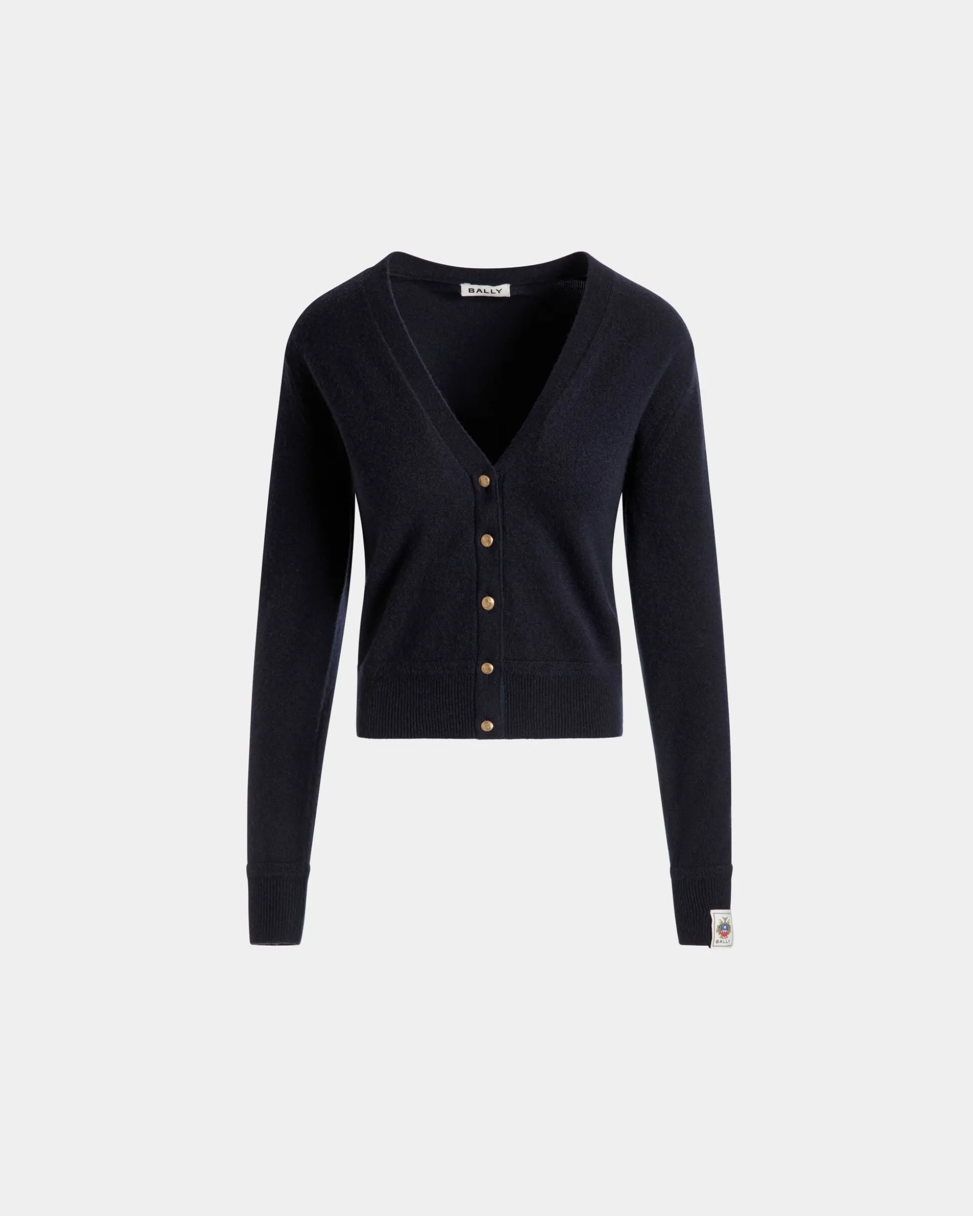 Cardigan In Navy Blue Cashmere