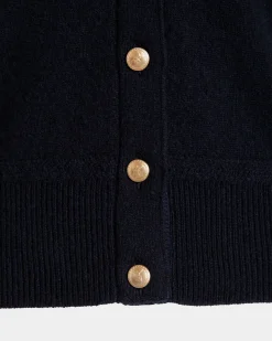 Cardigan In Navy Blue Cashmere