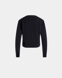 Cardigan In Navy Blue Cashmere