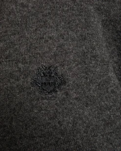 Cardigan With Bally Crest Logo in Dark Grey Cashmere